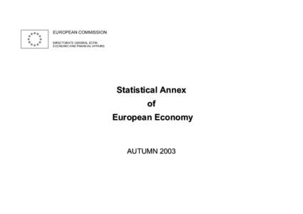 European Economy. Statistical annex autumn 2003