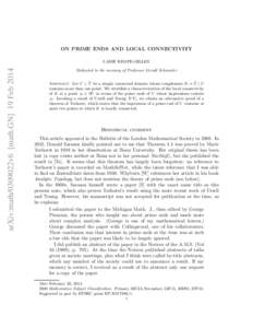 ON PRIME ENDS AND LOCAL CONNECTIVITY  arXiv:math/0309022v6 [math.GN] 19 Feb 2014