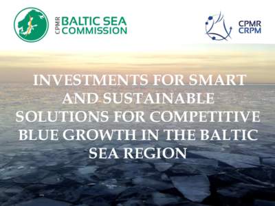 INVESTMENTS FOR SMART AND SUSTAINABLE SOLUTIONS FOR COMPETITIVE BLUE GROWTH IN THE BALTIC SEA REGION