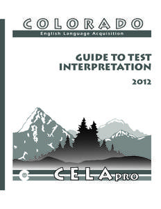 Guide to test Interpretation 2012 Table of Contents