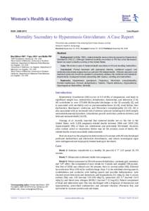 Mortality Secondary to Hyperemesis Gravidarum: A Case Report
