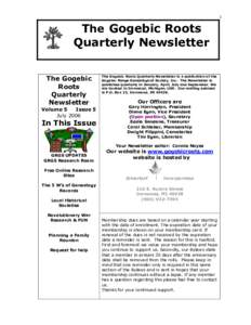 1  The Gogebic Roots Quarterly Newsletter The Gogebic Roots