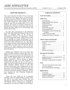 Microsoft Word - AERE Newsletter Nov 2005 FINAL1.doc