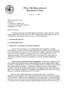 [removed]AG Mukasey letters re HR 1585 National Defense Authorization Act for FY 2008