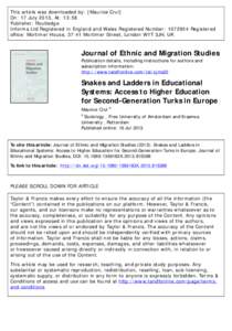 This article was downloaded by: [Maurice Crul] On: 17 July 2013, At: 13:58 Publisher: Routledge Informa Ltd Registered in England and Wales Registered Number: Registered office: Mortimer House, 37-41 Mortimer Str