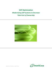 SAP Optimization Modernizing SAP Systems to Decrease Total Cost of Ownership