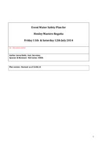 Microsoft Word - Event Water Safety Plan  - Henley Masters Regatta[removed]FINAL