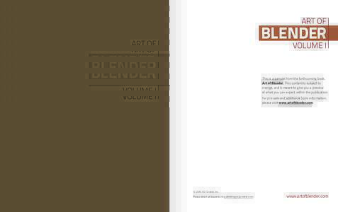 Art of Blender Volume 1 Sample