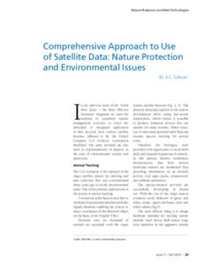 Nature Protection and Web Technologies  Comprehensive Approach to Use of Satellite Data: Nature Protection and Environmental Issues By A.L. Salman1