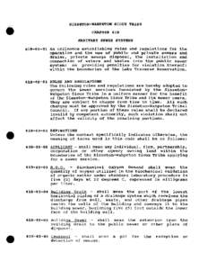 SISSETON-WAHPETON SIOUX TRIBE CHAPTER 61B SANITARY SEWER SYSTEMS 61B-Ol-0l An ordinance establishing rules and regulations for the operation and the use of pUblic and private sewers and drains, private sewage disposal, t