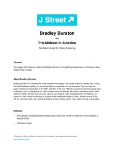 Bradley Burston on Pro-Mideast in America Facilitator Guide for Video Screening