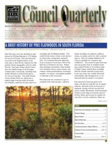 Council Quarterly The Quarterly Newsletter of the Florida Urban Forestry Council			  2016 Issue Three