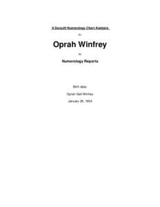 A Decoz® Numerology Chart Analysis for Oprah Winfrey by