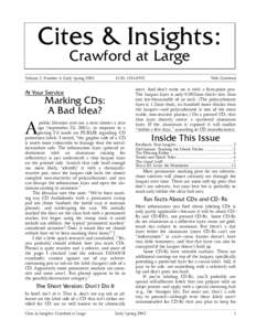 Cites & Insights: Crawford at Large Volume 2, Number 6: Early SpringISSN