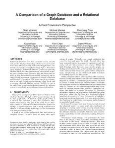 A Comparison of a Graph Database and a Relational Database A Data Provenance Perspective