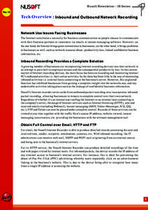 Nusoft Newsletter – IR Series No.12 Tech Overview : Inbound and Outbound Network Recording  Network Use Issues Facing Businesses