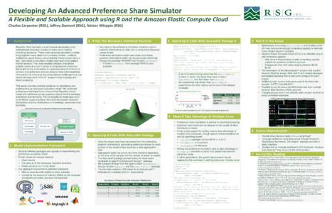 Developing An Advanced Preference Share Simulator A Flexible and Scalable Approach using R and the Amazon Elastic Compute Cloud Charles Carpenter (RSG), Jeffrey Dumont (RSG), Nelson Whipple (RSG)  Background