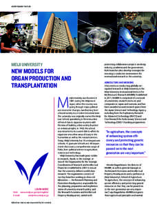 ADVERTISEMENT FEATURE  MEIJI UNIVERSITY NEW MODELS FOR ORGAN PRODUCTION AND