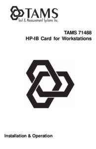 TAMSHP-IB Card for Workstations Installation & Operation  TAMSHP-IB Interface