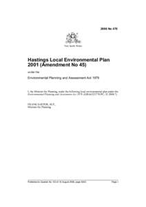 2006 No 470  New South Wales Hastings Local Environmental Plan[removed]Amendment No 45)
