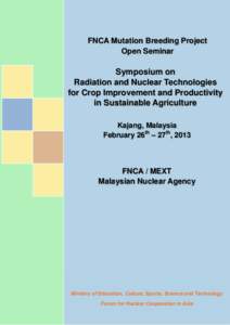 Proceedings of Open Seminar for FNCA Mutation Breeding Project