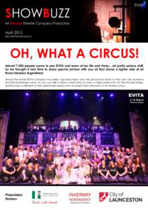 SHOWBUZZ An Encore Theatre Company Production April 2015 encoretheatre.org.au