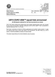 Microsoft Word - N070[removed]UEFA EURO 2008 squad lists announced.doc