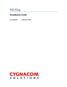 PKI Plug Installation Guide Last updated: September 2010