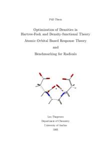 PhD Thesis  Optimization of Densities in Hartree-Fock and Density-functional Theory Atomic Orbital Based Response Theory and