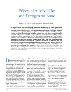 Effects of Alcohol Use and Estrogen on Bone