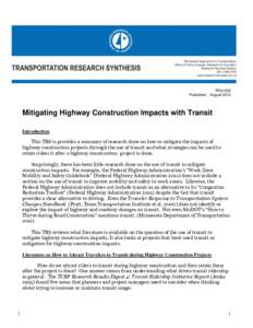 Published  TRS1205 AugustMitigating Highway Construction Impacts with Transit