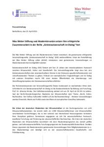 Microsoft Word - PM-Kooperation Akademienunion und Max Weber Stiftung
