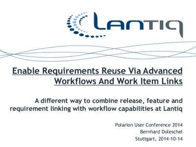 Requirements Reuse Concept @ Lantiq