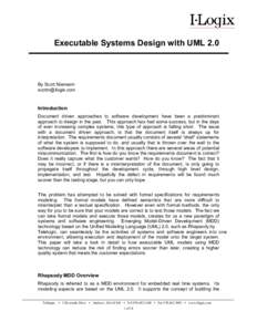 Executable Systems Design with UML 2.0  By Scott Niemann [removed]  Introduction