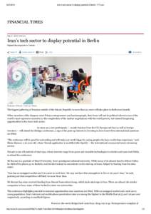Iran’s tech sector to display potential in Berlin ­ FT.com May 21, 2015 12:22 pm