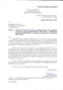 General Ctrcular No. O5/2O15 F. NoCL-V Government of India Ministry of Corporate Affairs  sth Floor, A Wing, Shastri Bhavan,