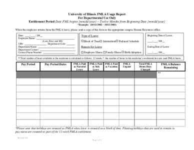 When the employee returns from the FMLA leave, please send a copy of this form to: