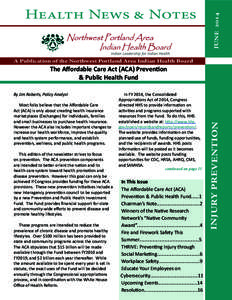 JUNE[removed]Health News & Notes A Publication of the Northwest Portland Area Indian Health Board