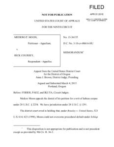 FILED APRNOT FOR PUBLICATION UNITED STATES COURT OF APPEALS