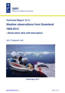 Technical ReportWeather observations from GreenlandObservation data with description John Cappelen (ed)