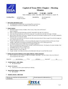 Geography of Texas / Data security / Information Systems Security Association / Issa / Austin /  Texas / Minutes / Computing / Information