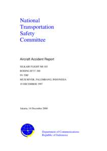 National Transportation Safety Committee  Aircraft Accident Report