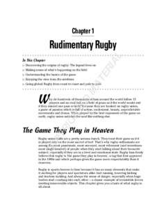 Chapter 1  AL Rudimentary Rugby ▶ Discovering the origins of rugby: The legend lives on