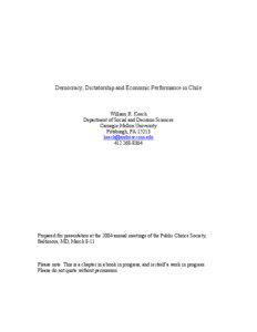 Democracy, Dictatorship and Economic Performance in Chile