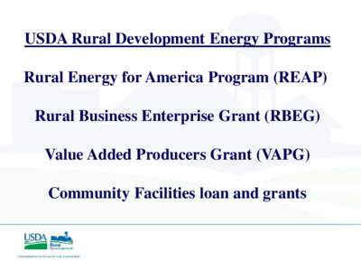 USDA Rural Development Energy Programs