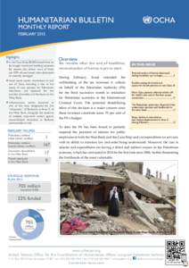 oPt  Humanitarian Bulletin Monthly REPORT February 2015