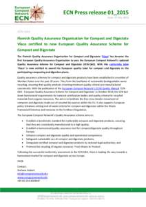 ECN Press release 01_2015 Date: 17 FebECN-QAS  Flemish Quality Assurance Organisation for Compost and Digestate