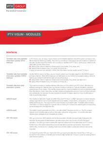 PTV VISUM - MODULES  Interfaces Timetable data from timetable information systems (DIVA interface)