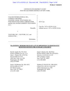 Case 1:07-cvLLS Document 446  FiledPage 1 of 62 PUBLIC VERSION  UNITED STATES DISTRICT COURT