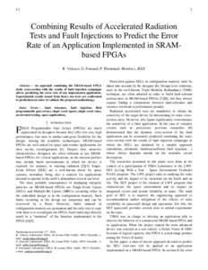 I-2  1 Combining Results of Accelerated Radiation Tests and Fault Injections to Predict the Error